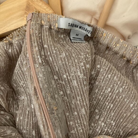 Sabina Musayev Mark pleated trousers pearl blush foil, sz. M - Picture 3 of 4